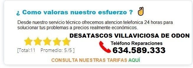 Desatascos Villaviciosa de Odon Precios